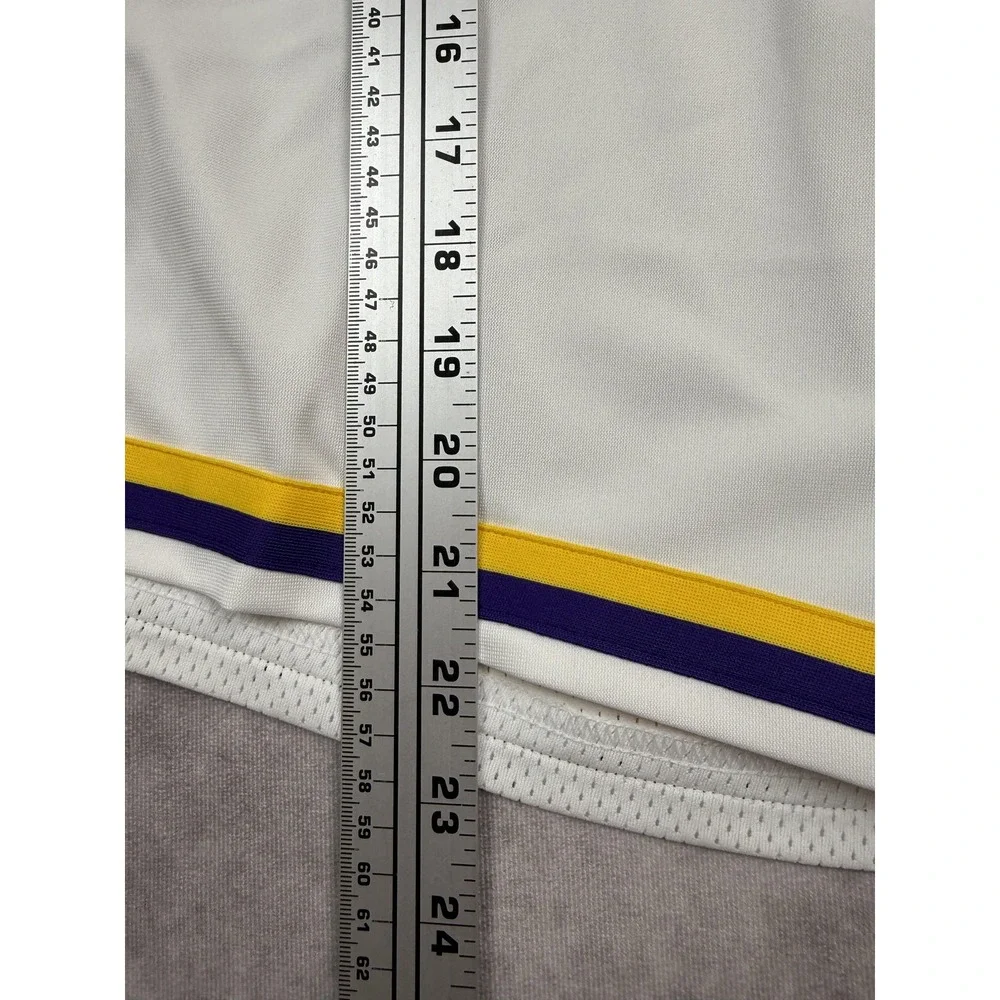 Los Angeles Lakers Shorts Men 48R 3XL White Purple NBA Basketball Nike VaporKnit